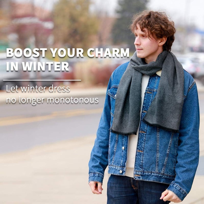 FULLRON Store Men Winter Scarf Soft Warm Long Cashmere Feel Scarves - Image 5